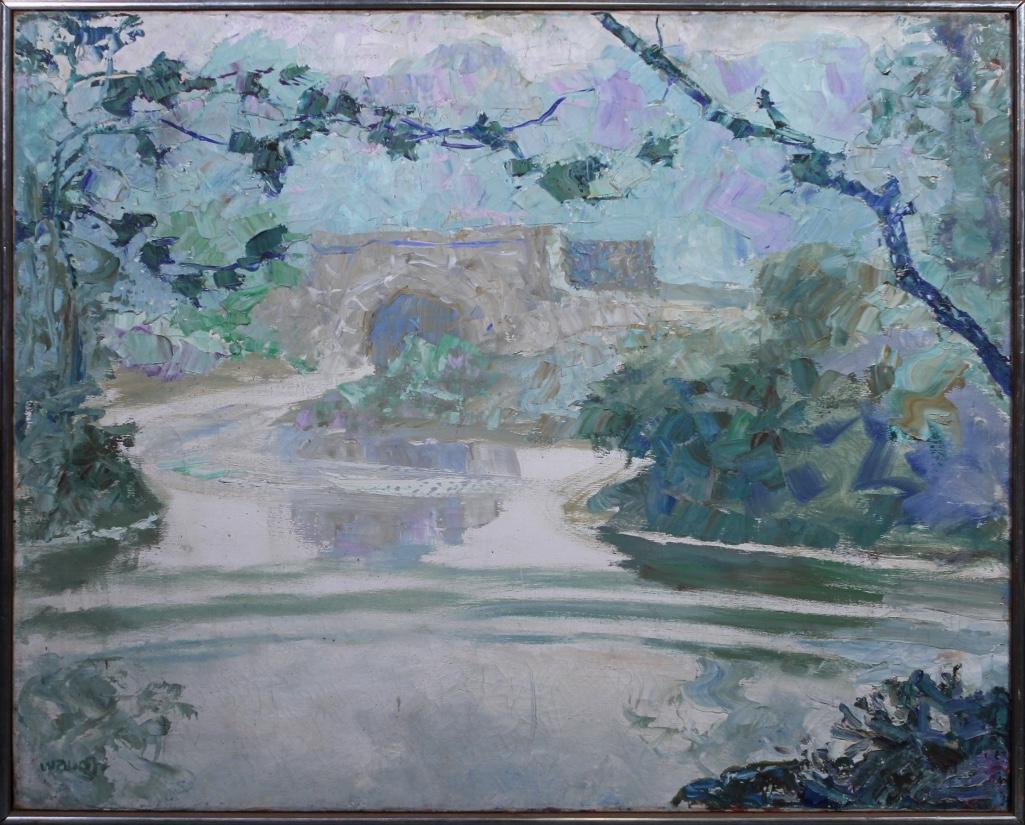 Colton Waugh (English, 1896-1973) Oil on Canvas "Fog (1 of 3)