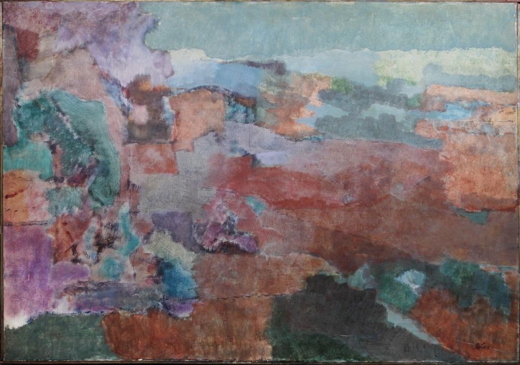Harry Reisiger (1922-2009), Abstract Oil on Canvas: Size: 46 1/2 x 32 1/2 inches. Biography from Phyllis Weston GalleryHarry Reisiger (1922-2009) painted during the height of the Modernist era in Cincinnati, and studied under some of the city's most no