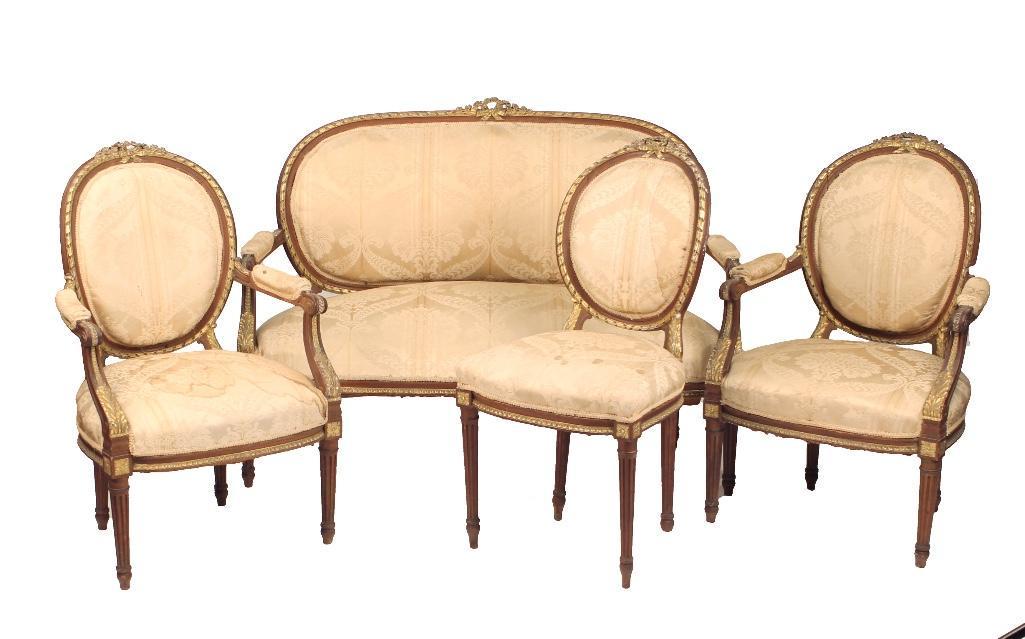 French Louis XIV Style Settee & Chairs (1 of 8)