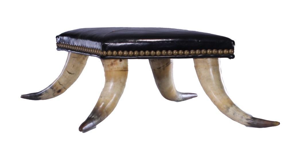 Victorian Cow Horn Foot Stool (1 of 6)