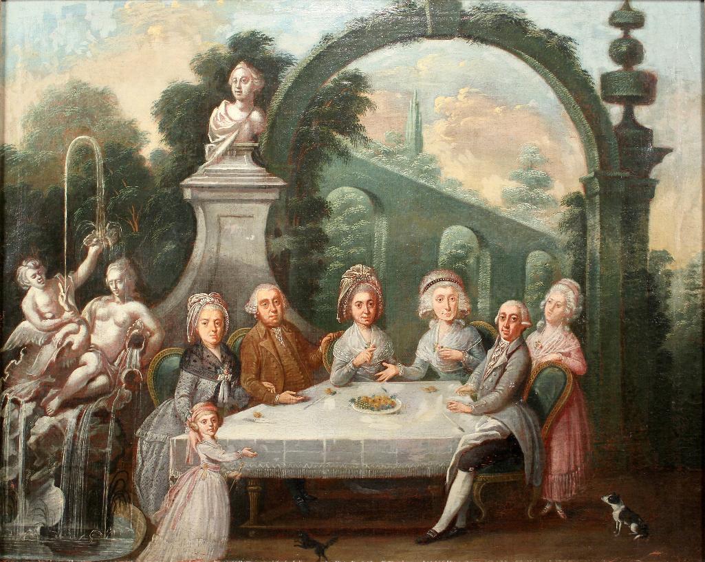 Andreas Eberlein (German 18th C.) Oil on Canvas Family (1 of 12)