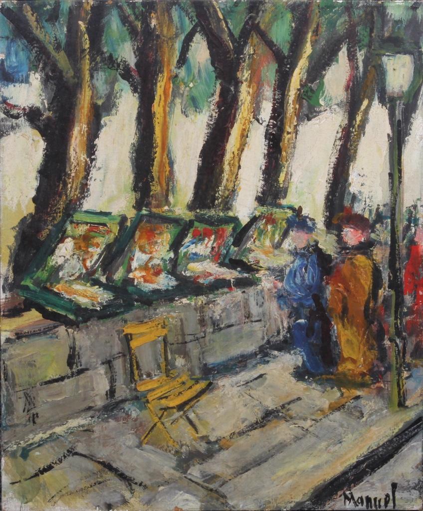 Boccini Manuel (Italian-American, 1890-1961),: Size: 20 x 16 inches. Signed lower right. Bio from Artland.com: "Born in 1890, Boccini Manuel was largely inspired by the 1900s and 1910s. The first decades of the twentieth century were defined by th