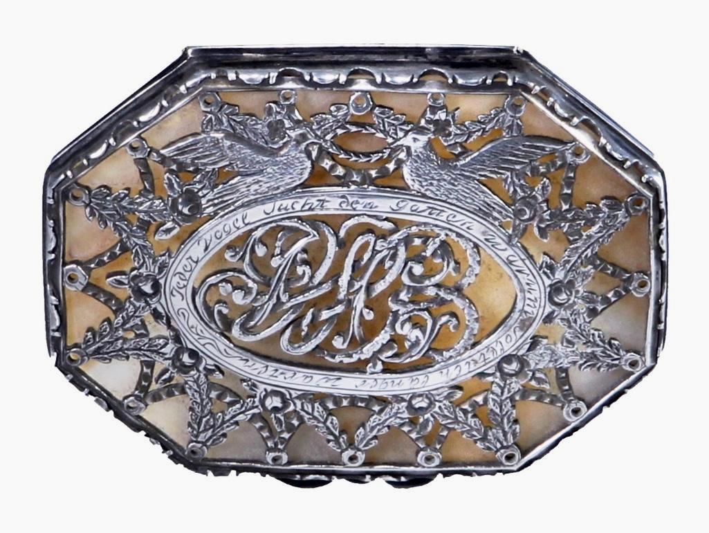 German Silver and Agate Trinket Box (1 of 5)