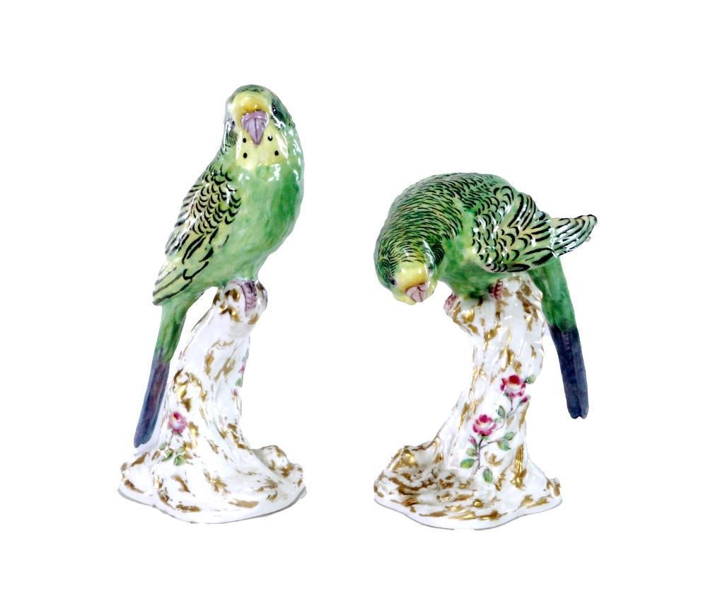 Pair of English Royal Worcester Porcelain Parakeets (1 of 6)