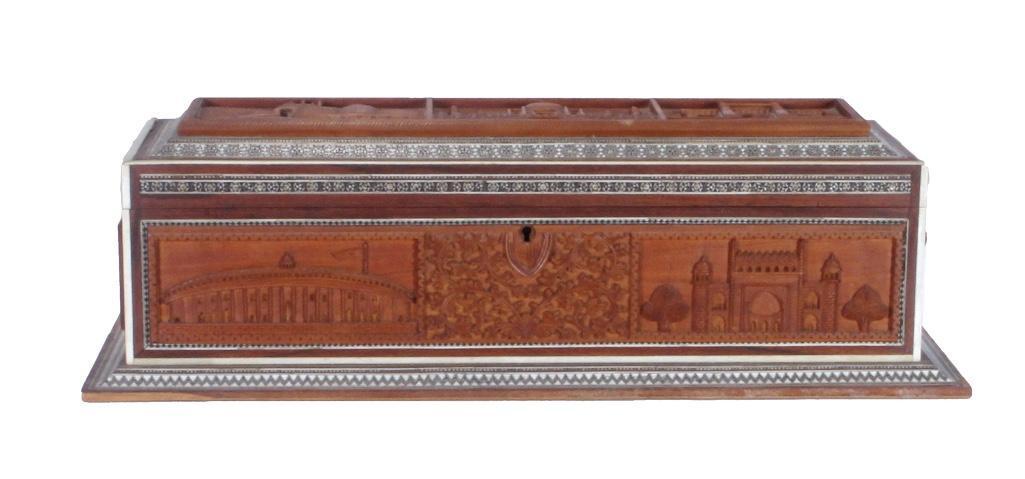 Indian Hand-carved Taj Mahal Wooden Jewelry Box (1 of 8)