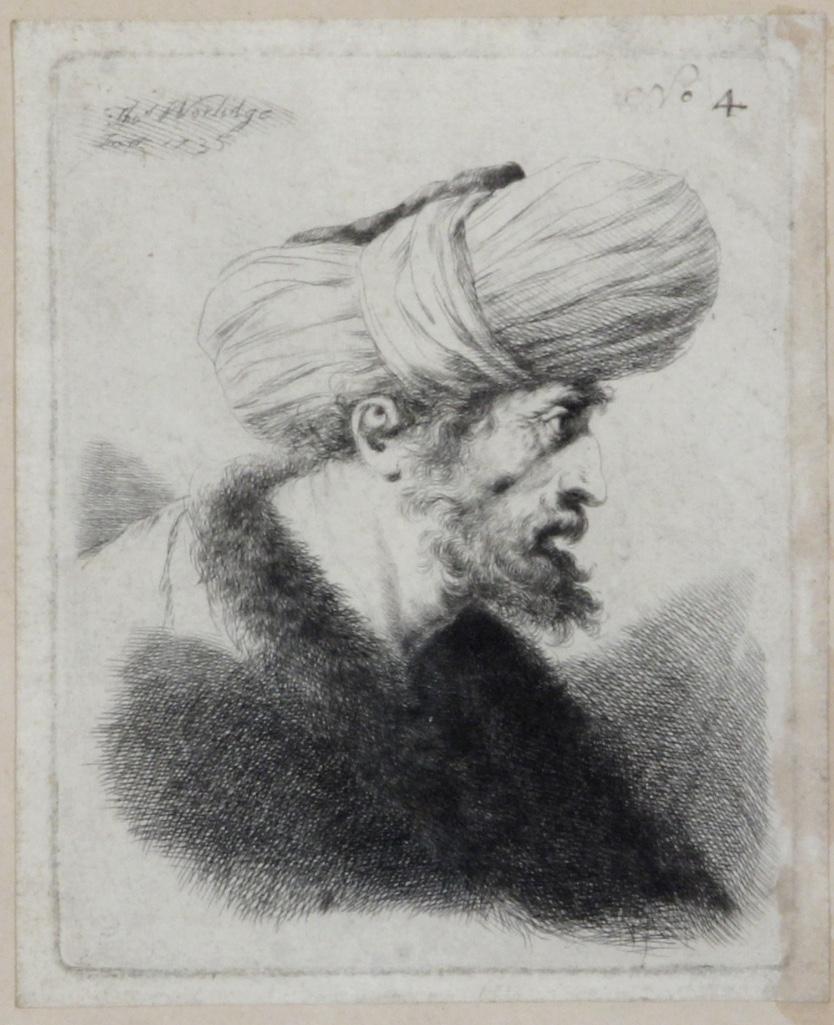 Thomas Worlidge (British 1700-1766) Etching Man in a (1 of 2)