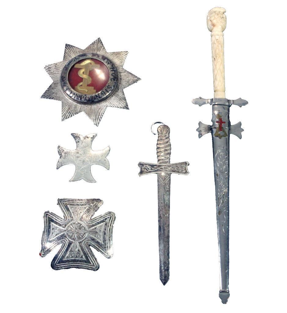 Five Ornaments from Knights Templar Sash (1 of 12)