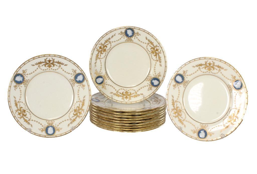 Set of 12 Minton's for Tiffany Pate-sur-Pate Cameo (1 of 6)