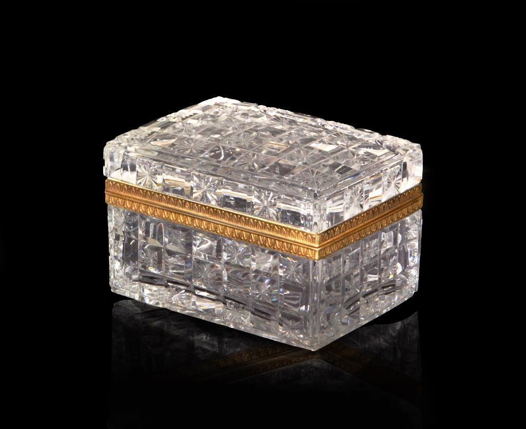 Small Glass & Brass Trinket Box (1 of 7)