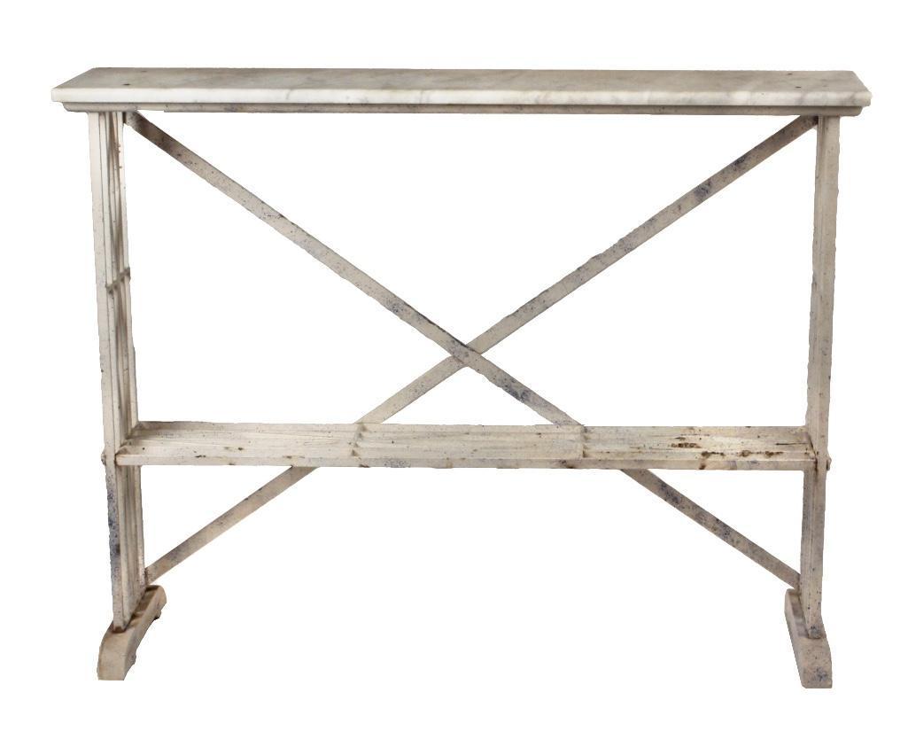 Marble Top Iron Console Table (1 of 3)
