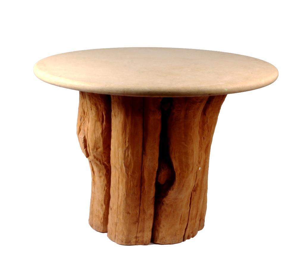 Root Table with Travertine Marble Surface (1 of 2)