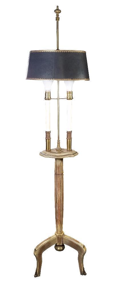 Italian Vintage Painted Wood Bouillotte Floor Lamp (1 of 5)