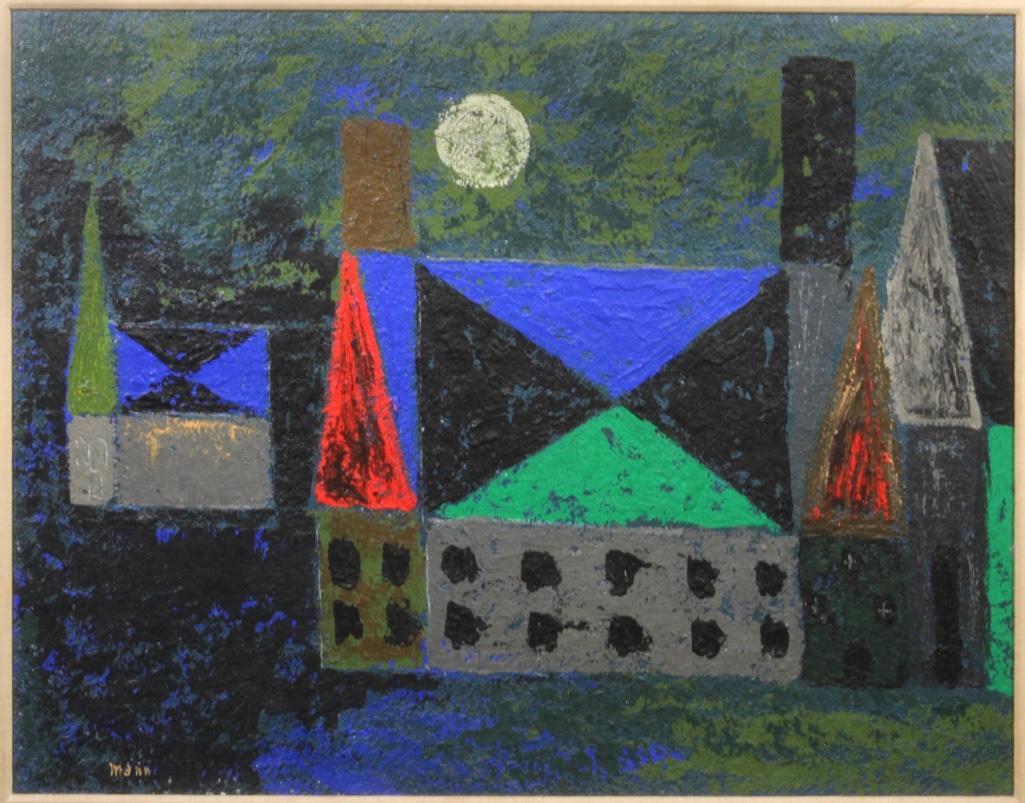 Karl Mann (American 20th C.) Oil on Panel Belfry (1 of 5)