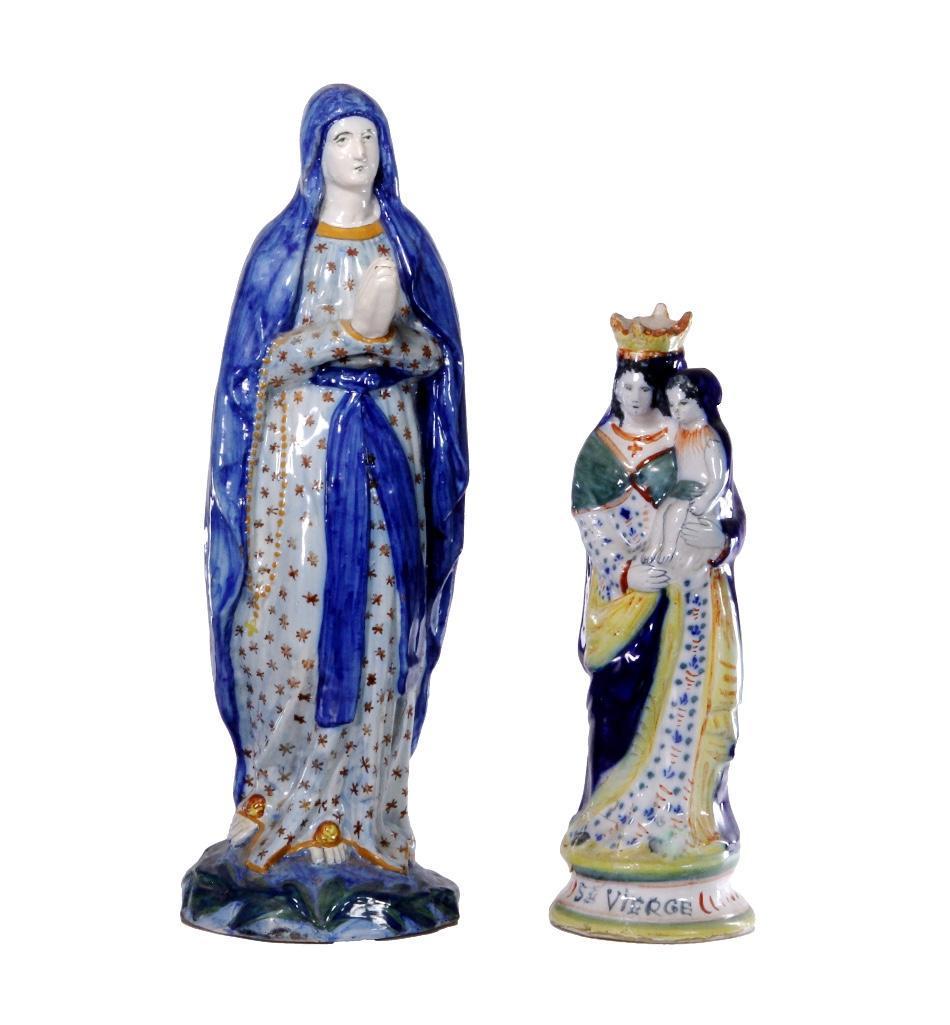 Two Quimper Ceramic Madonnas (1 of 6)