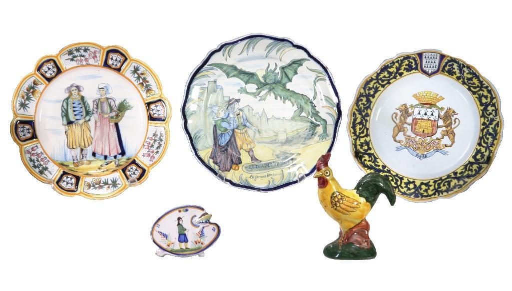Five French Quimper Ceramic Items (1 of 8)
