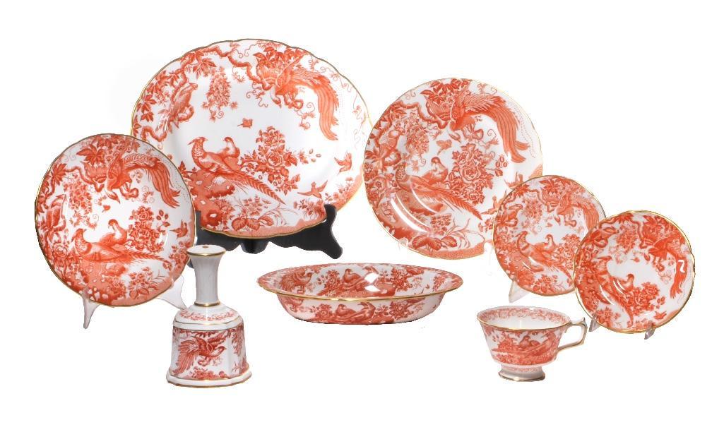 Derby China Red Aves Pattern 73-Piece China Service (1 of 12)