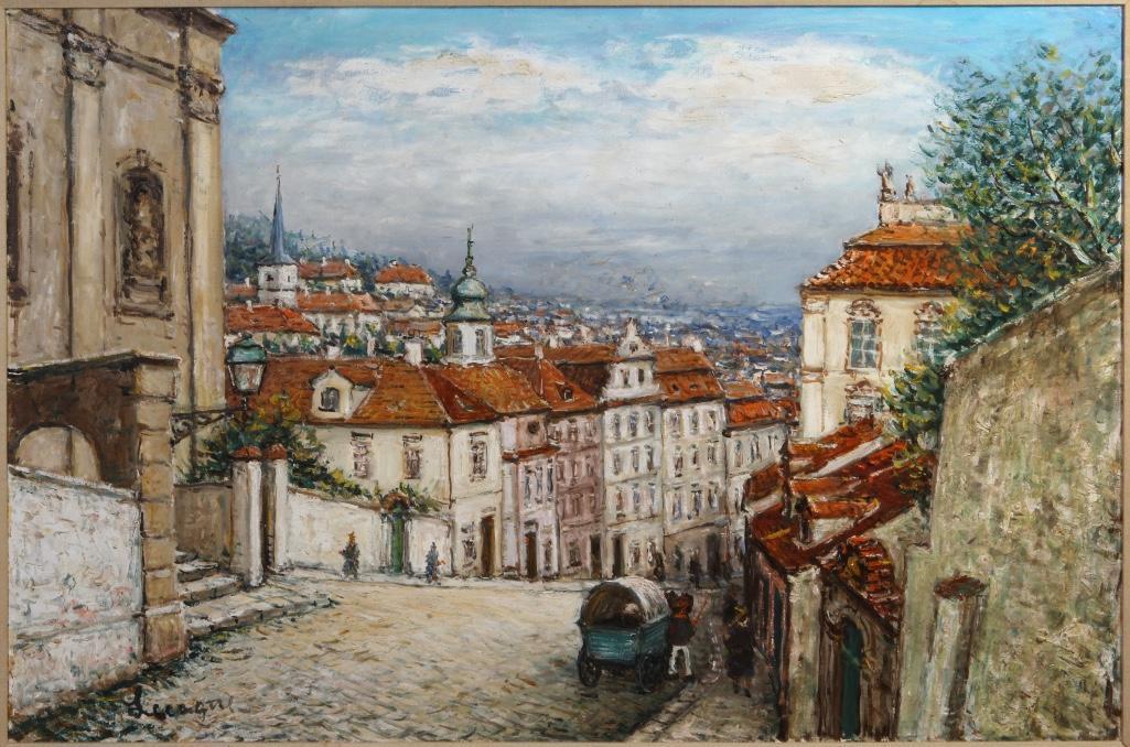 Alois Lecoque (Czechoslovakian 1891-1981) Oil o Canvas Street Scene (1 of 4)