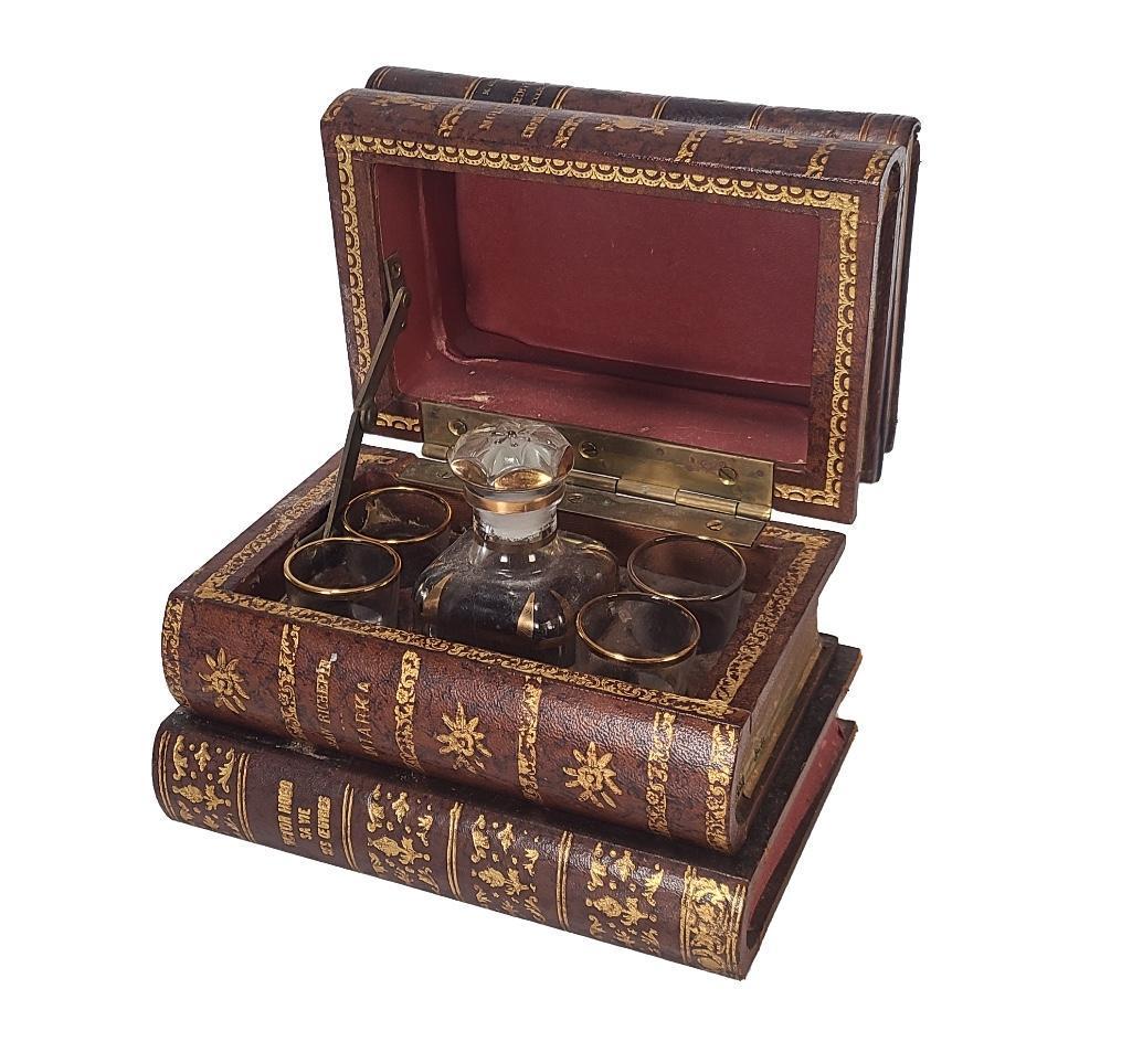 English 19th C. Book Stack Tantalus (1 of 4)