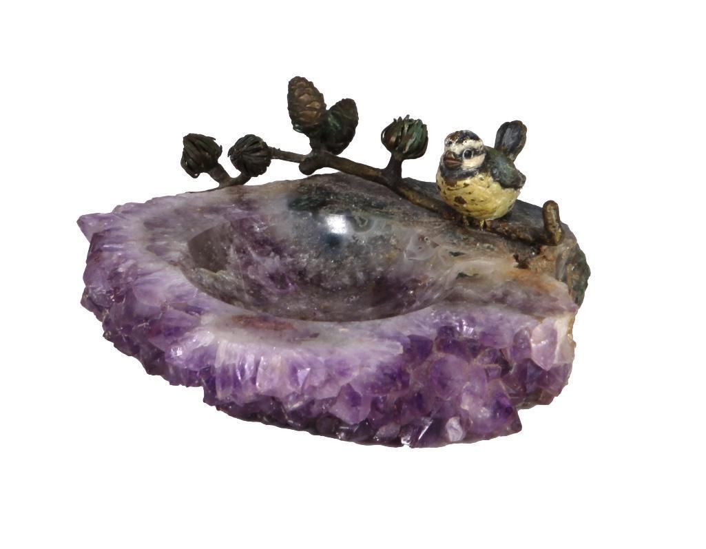 Cold Painted Bronze & Amethyst Ashtray (1 of 6)