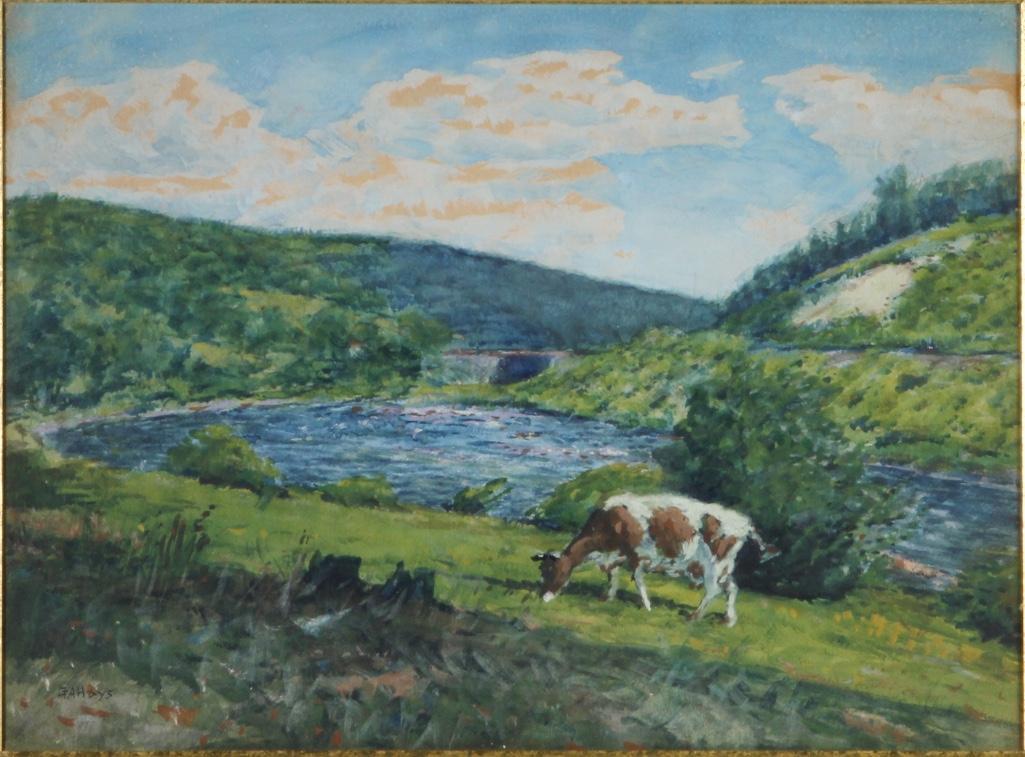 George Arthur Hays (American 1854-1945) Watercolor Pastoral (1 of 5)