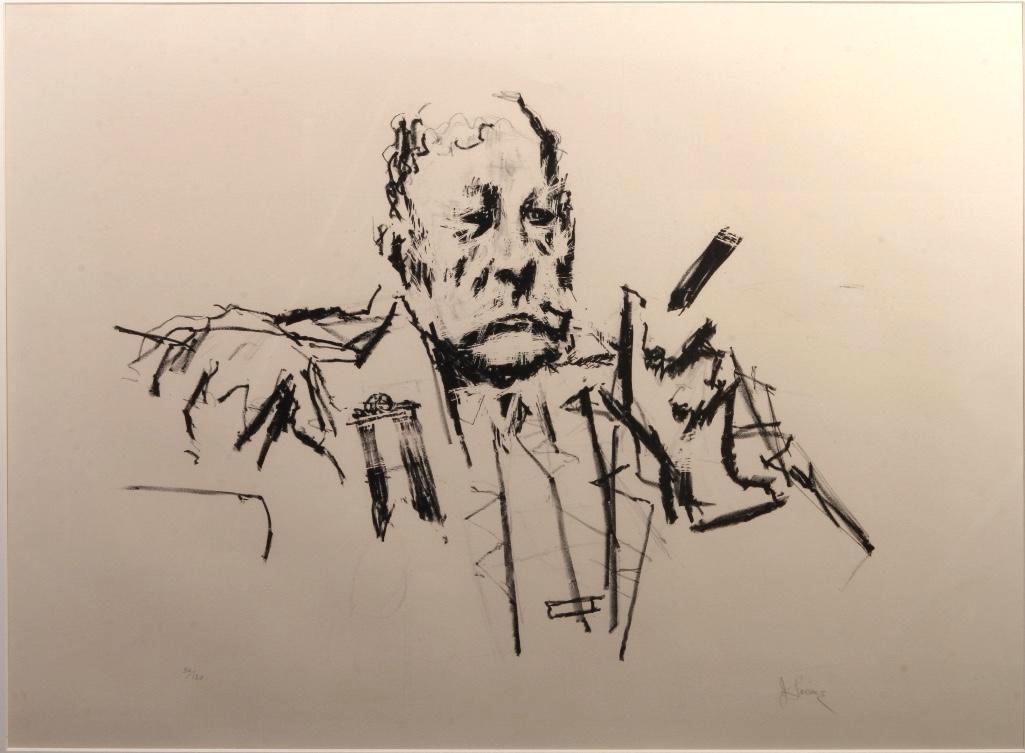 Jack Levine (American, 1915-2010) Etching Texas Delegate: Framed, under glass. Numbered 36/120 lower left. Signed J Levine lower right. Title: Texas delegate Frame: 29 x 34 inches Sight: 26 1/4 x 20 inches condition: Good Artist Biography: Jack Lev