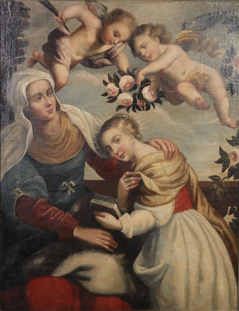 Peruvian 18th C. Cuzco School  Oil on Canvas (1 of 4)