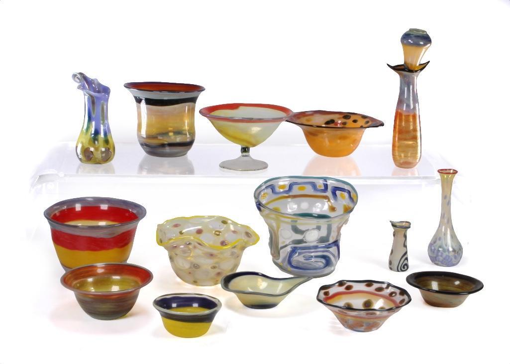 Fifteen Pieces of Modern Blown Glass Items (1 of 3)