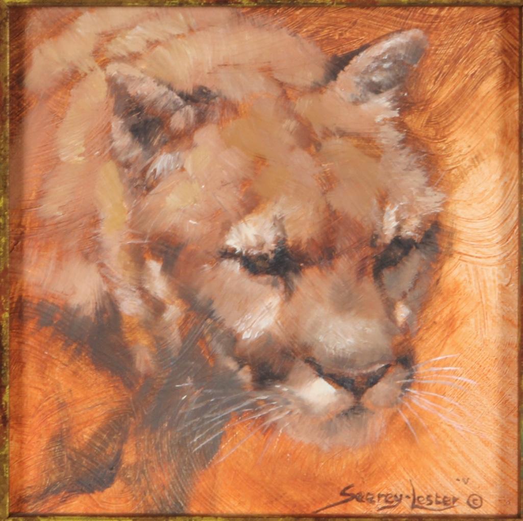 John Seerey-Lester (English, 1946-2020) Oil on Board - Florida Puma (1 of 5)