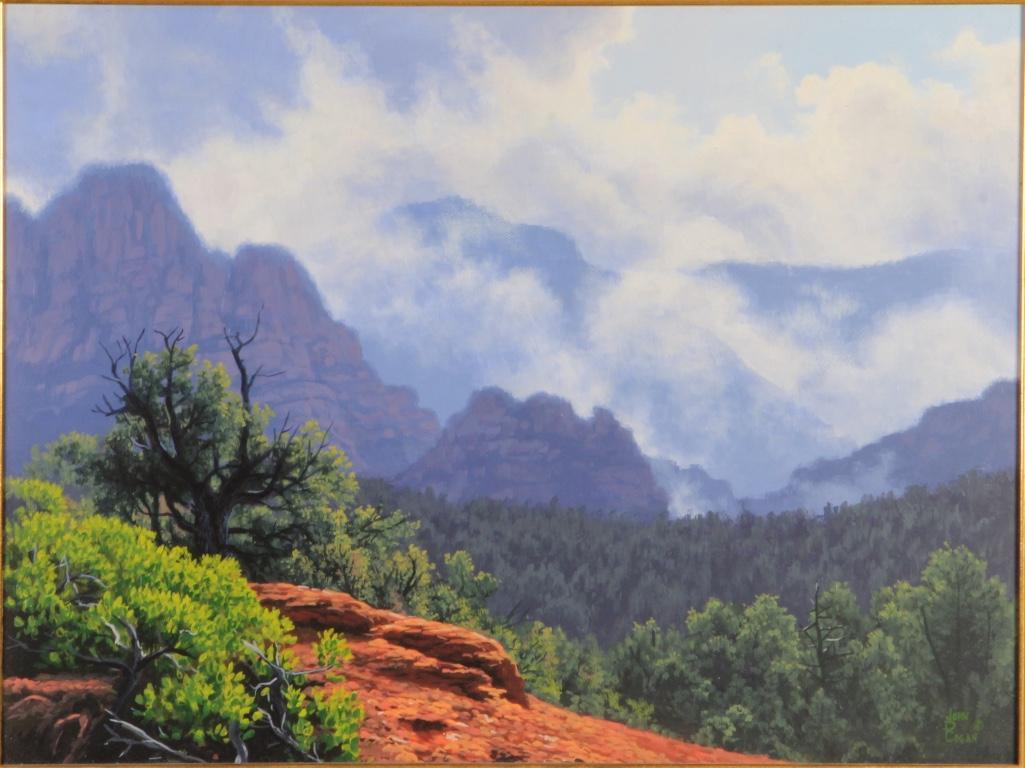 John Dennis Cogan (American b. 1953) Oil on Canvas "Morning Mist Near Sedona" (1 of 6)