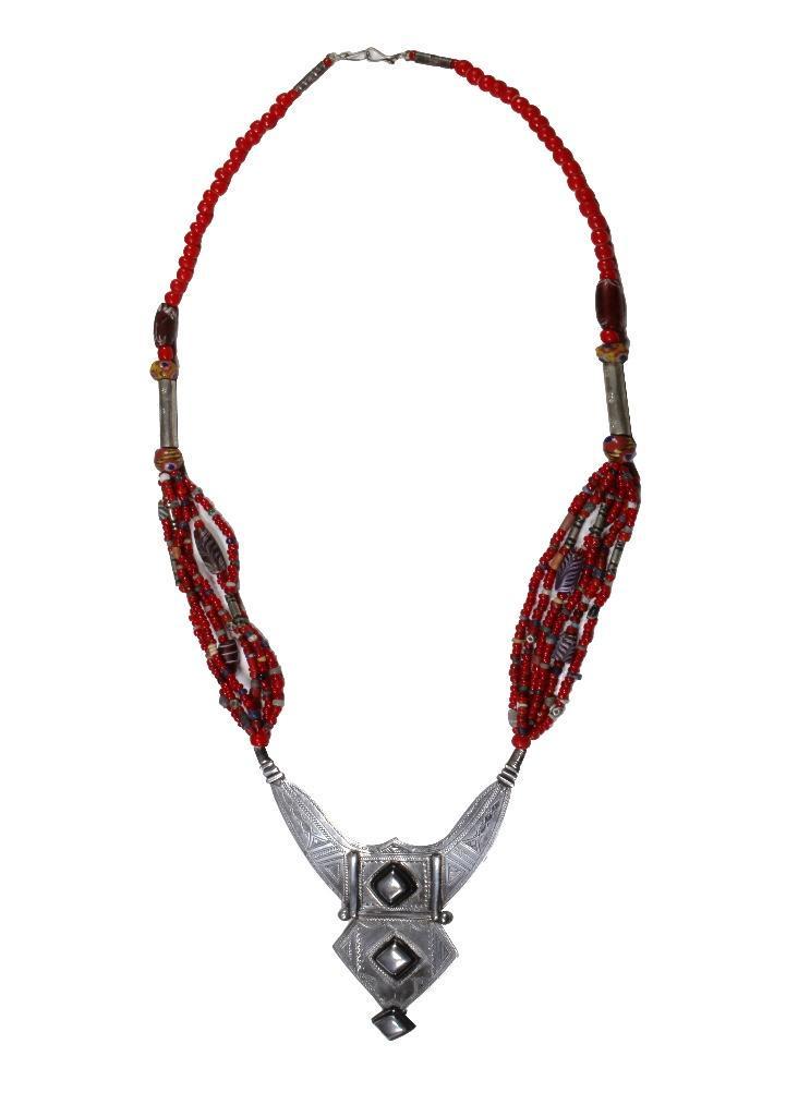 Southeast Asian  Bead and Silver Necklace (1 of 5)