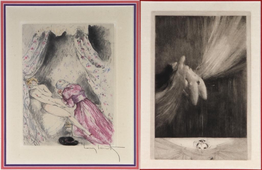 Two Louis Icart (France, 1888-1950) Etchings of Female Nudes (1 of 8)
