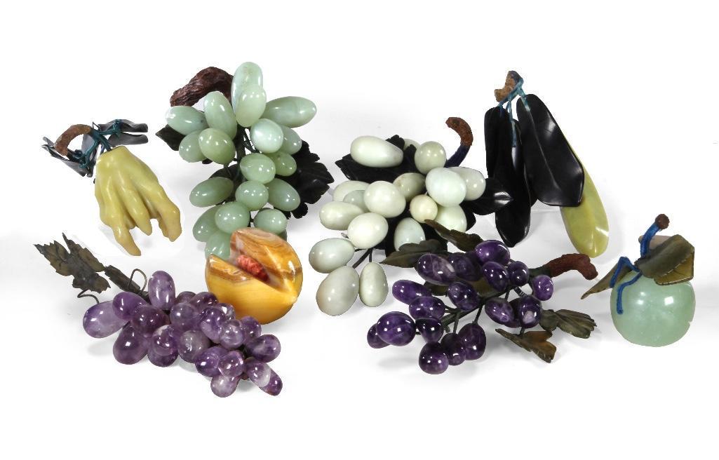 Eight 20th C. Hardstone Fruits (1 of 3)