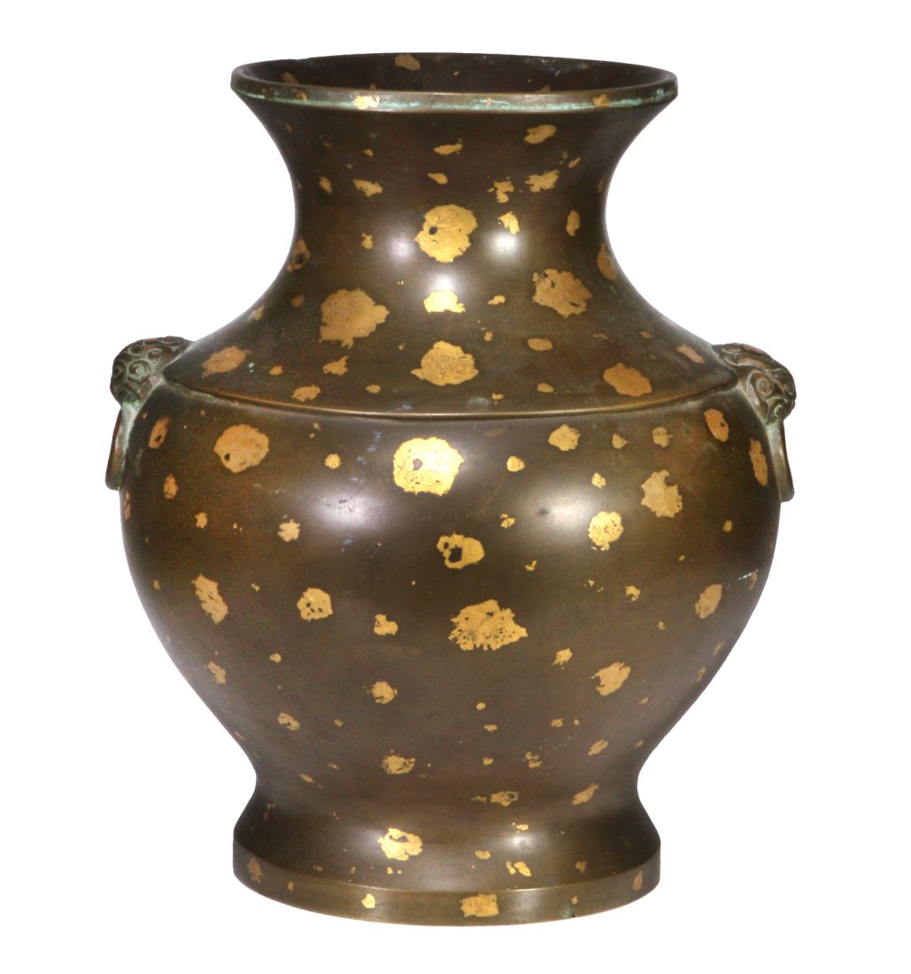 Chinese Qing Dynasty Gold Splash Bronze Vase (1 of 10)