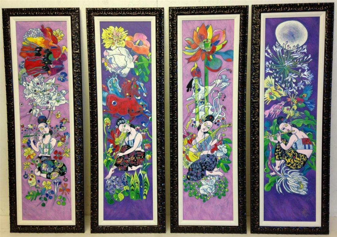 JIANG TIE-FENG - Four Songs of Spring - Magnificent Framed 4 Piece Suite (1 of 4)