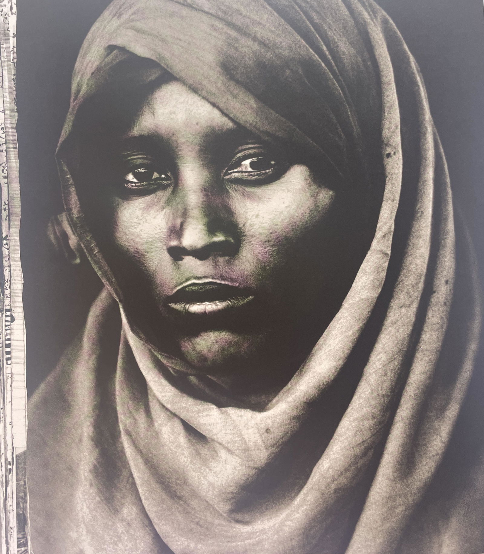 Peter Beard "Girl" Print: Peter Beard "Girl" Print. Mounted. Image (approx): 10.25 x 11.75.