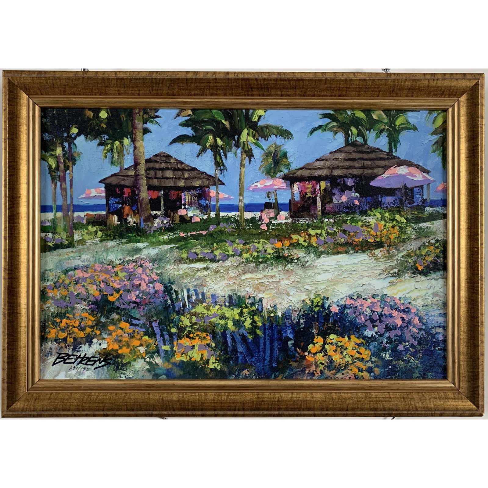 Howard Behrens's - "Lazy Day in the Caribbean": Lazy Day in the Caribbean by Howard Behrens in an Embellished Giclee on canvas Dimensions: 12 x 18 Framed Dimensions: 15 x 21 Edition: 191/195. The artwork will provide a wonderful accent piece in a p