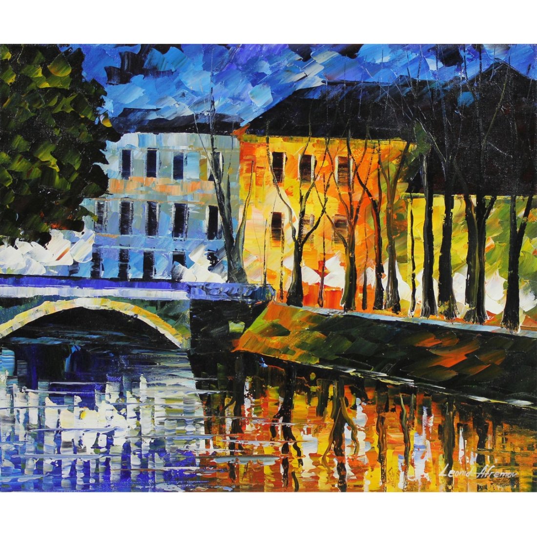 Leonid Afremov - Feeling of the Night - Original Oil Painting on Canvas (1 of 1)