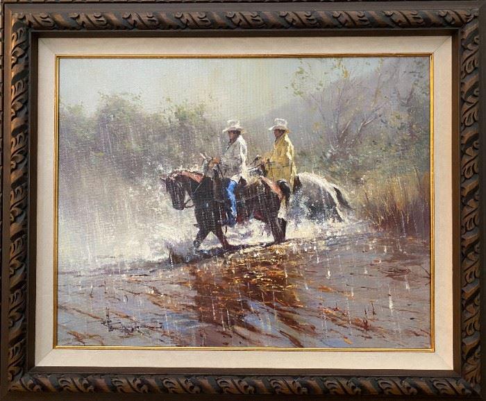 Robert Hagan - Wet Crossing - An Original Painting (1 of 2)