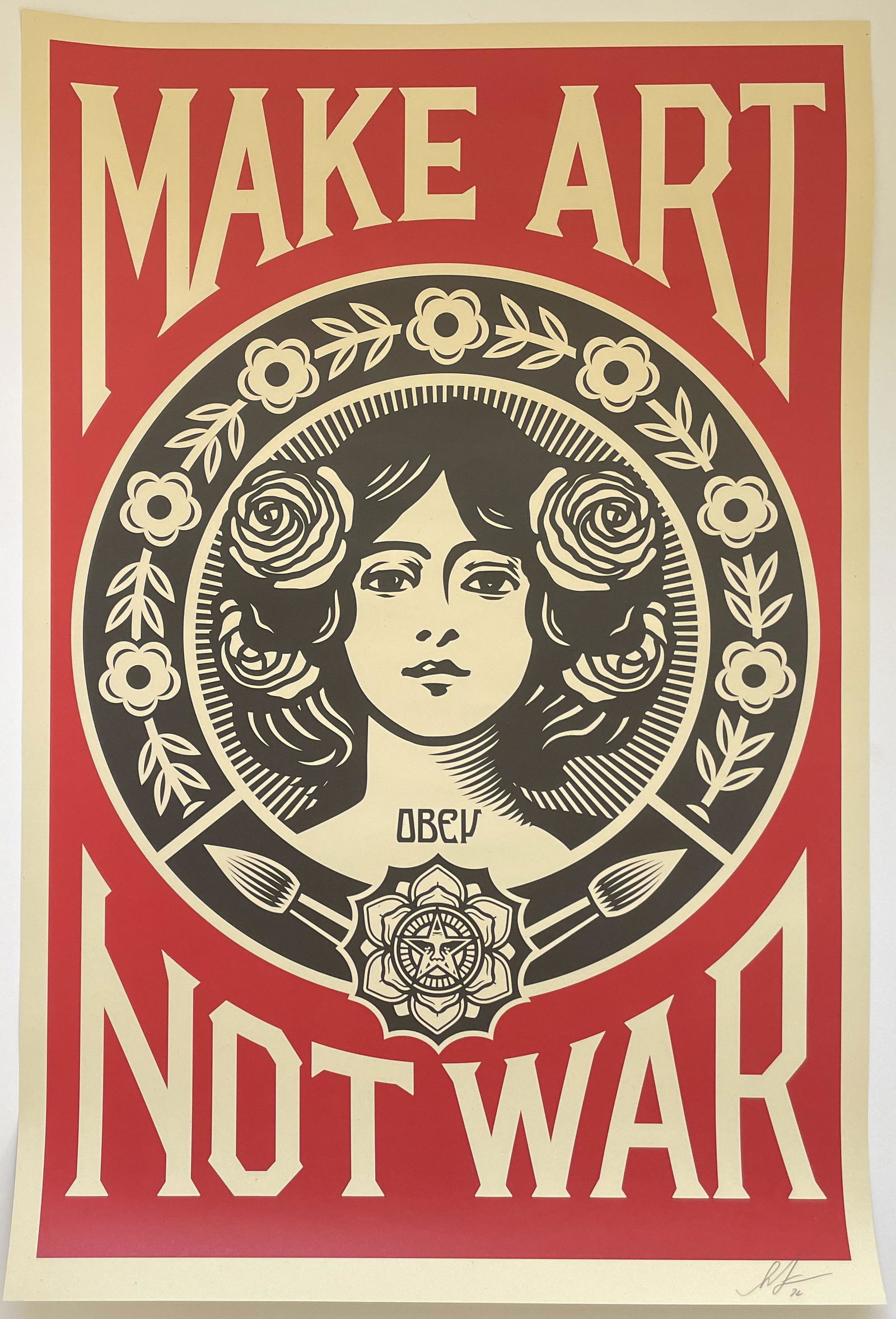 Shepard Fairey Signed "Make Art Not War" Offset Lithograph (1 of 7)