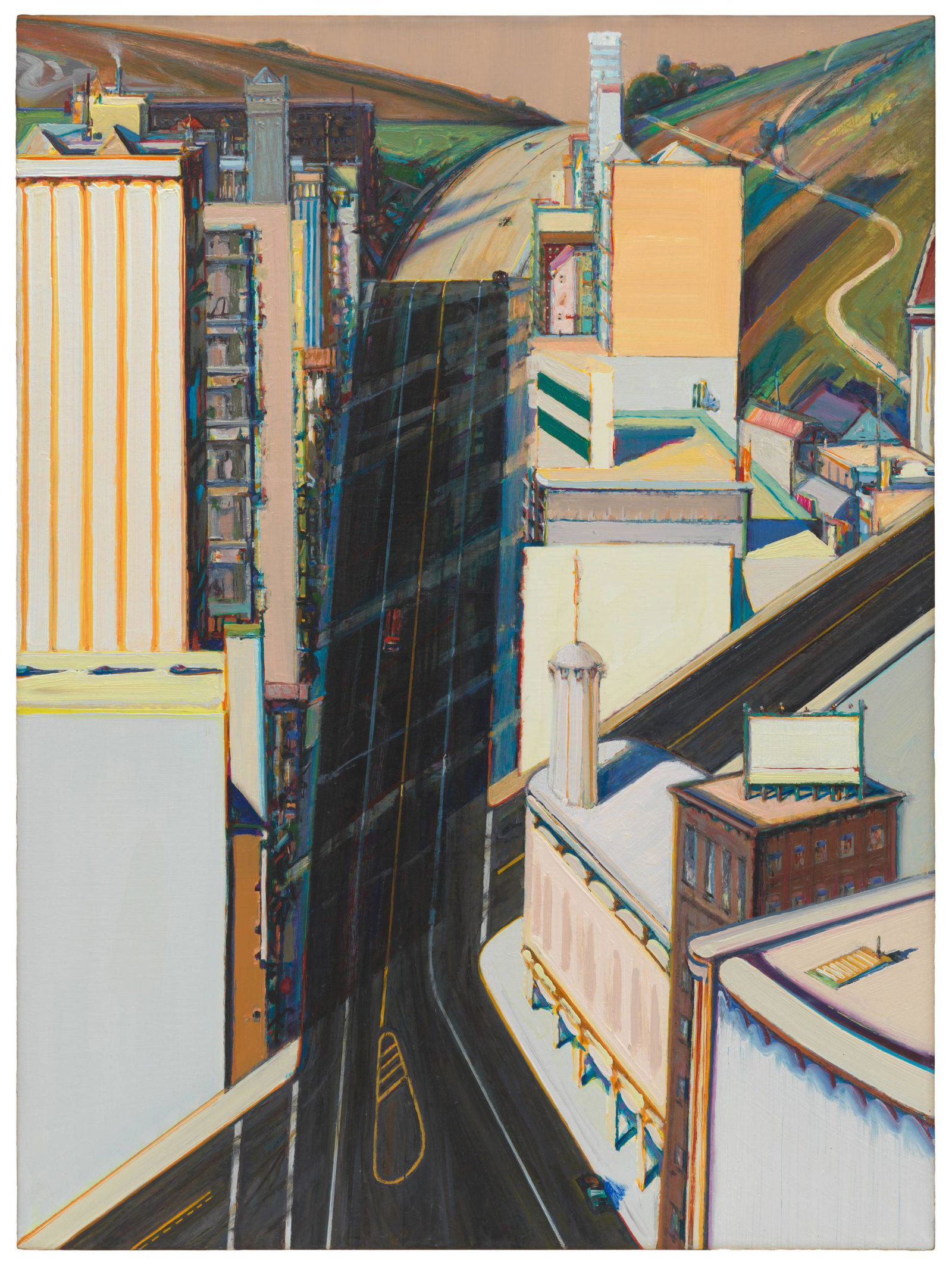 Wayne Thiebaud "Sunset Streets, 1985" Offset Lithograph (1 of 1)
