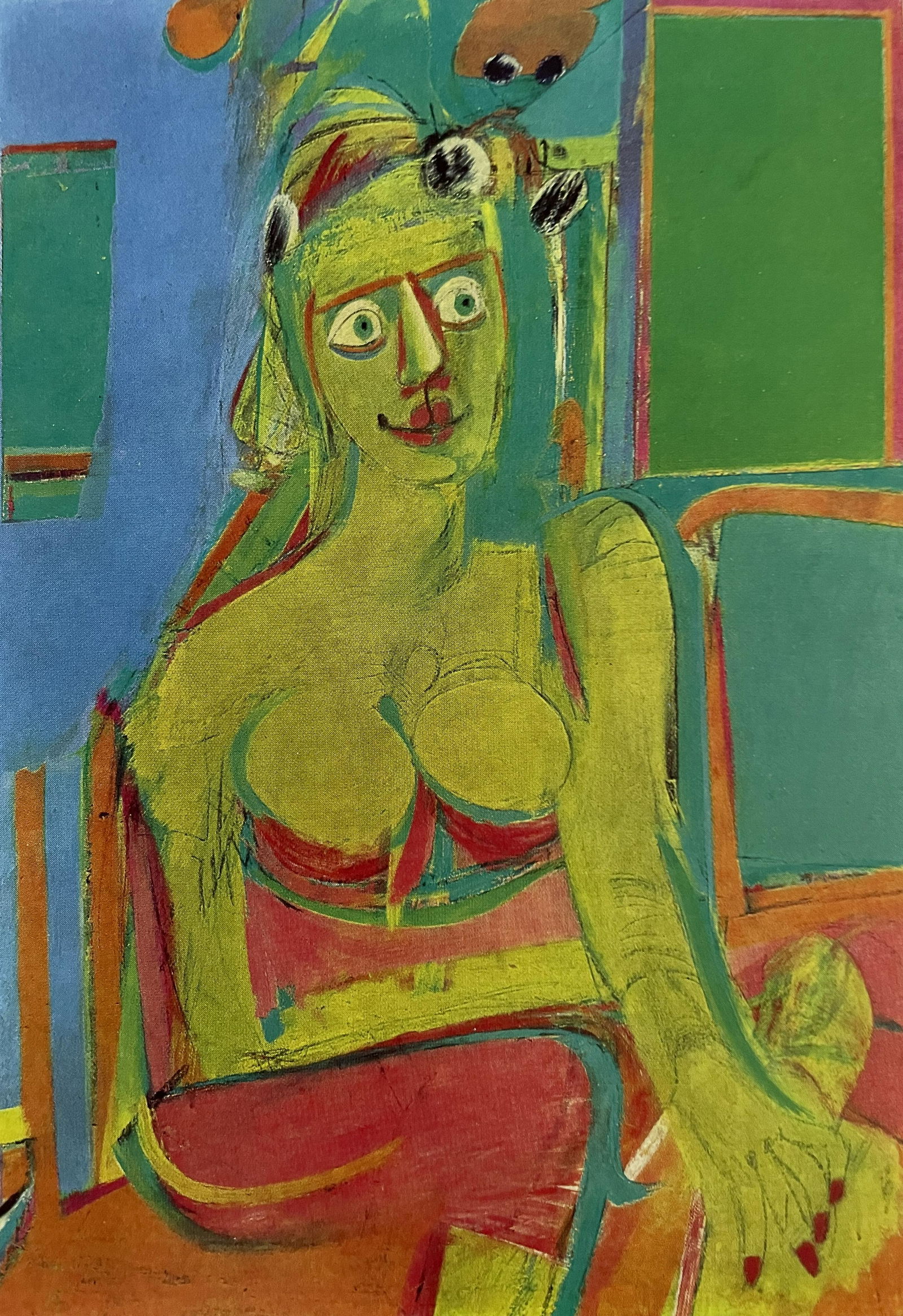 Willem De Kooning "Woman, 1944" Print: Willem De Kooning "Woman, 1944" Print. 6.75 x 4.6. Mounted to Archival Quality Paper. Verso is blank. Printed circa 1960's.