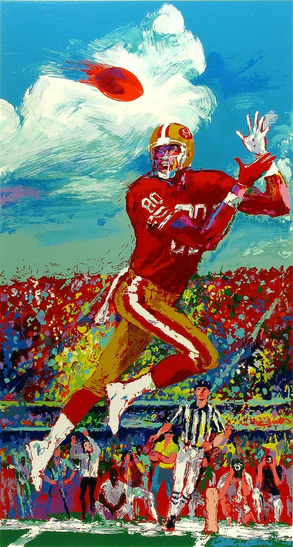 LeRoy Neiman - "Jerry Rice" - Limited Edition Serigraph on Paper hand signed  by LeRoy Neiman and (1 of 4)