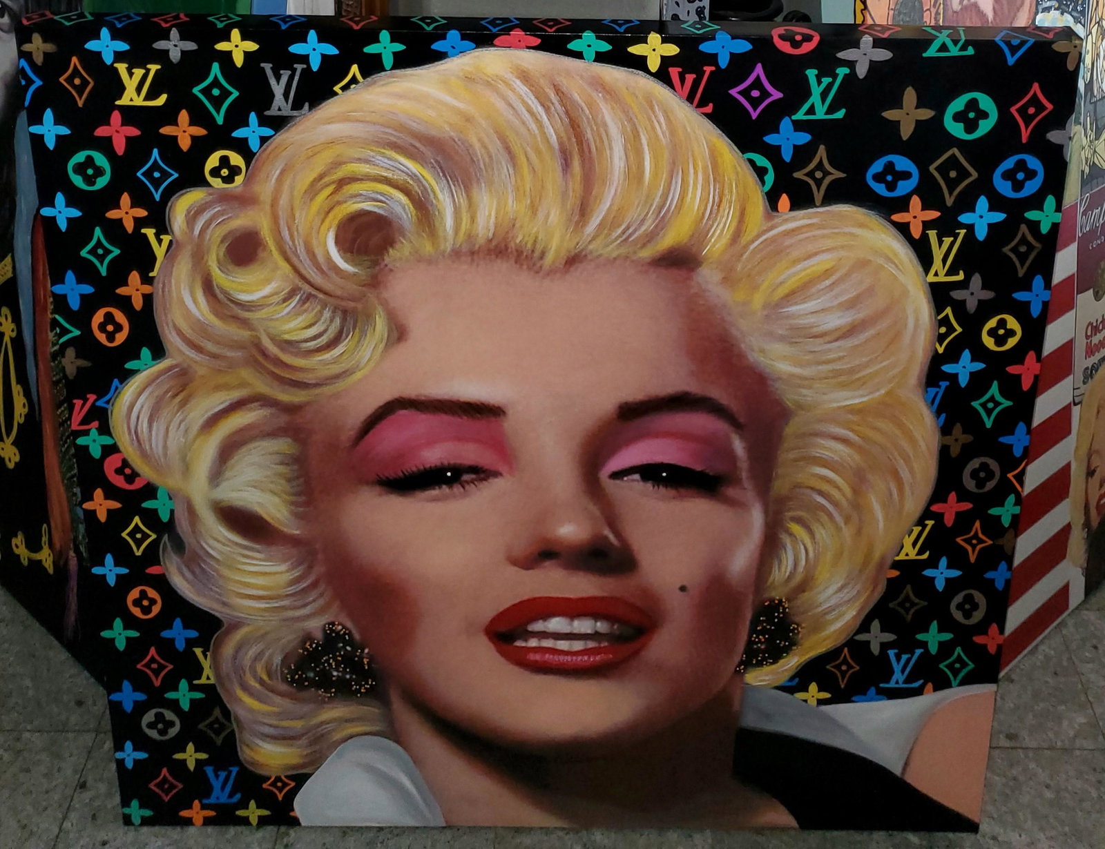 Steve Kaufman Marilyn Monroe: Louis Vuitton 48 X 48 In. Unique