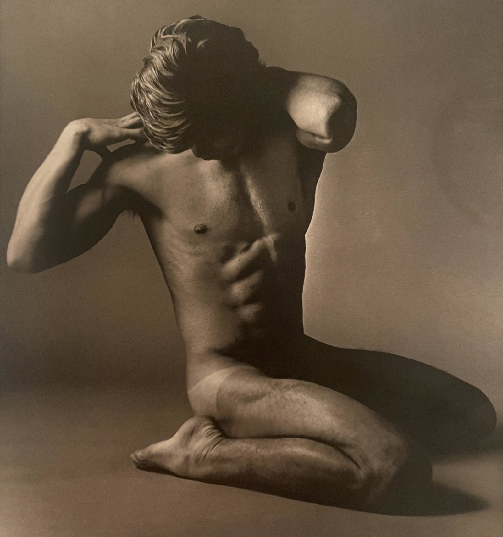 Ken Haak "Male Nude" Print: Ken Haak "Male Nude" Print. Measures 10.6 x 9.8. Mounted to Archival Quality Paper. Verso is blank. Printed circa 1980s.