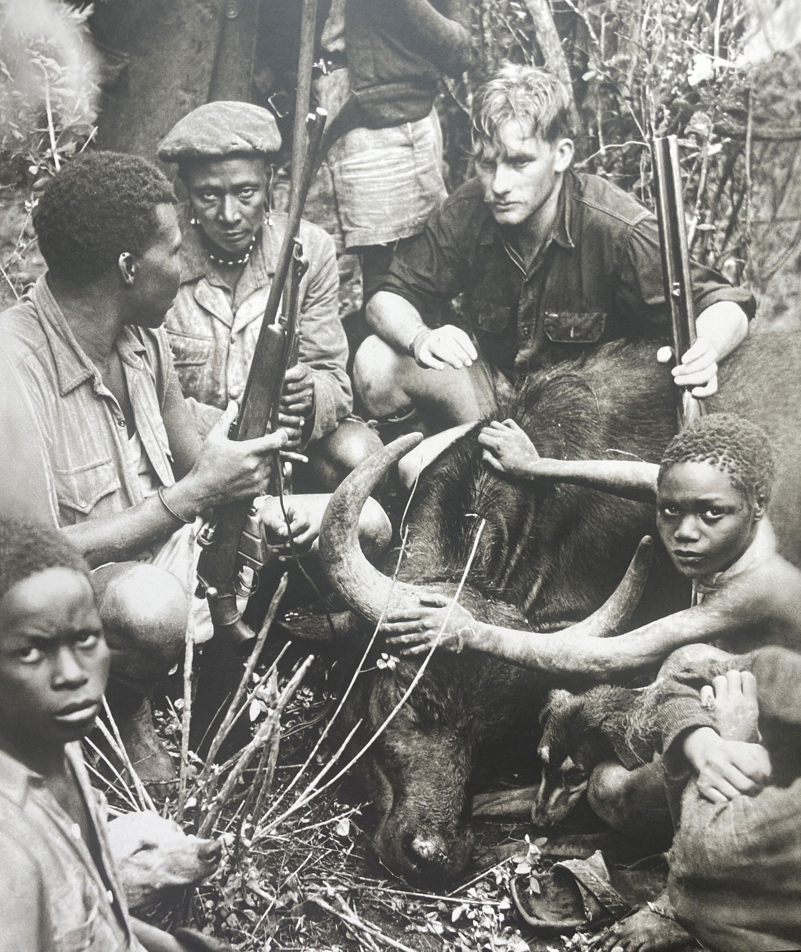 Peter Beard "Animal Slaying, Africa" Print: Peter Beard "Animal Slaying, Africa" Print. Measures 11.75 x 10.5. Mounted to Archival Quality Paper. Verso is blank.