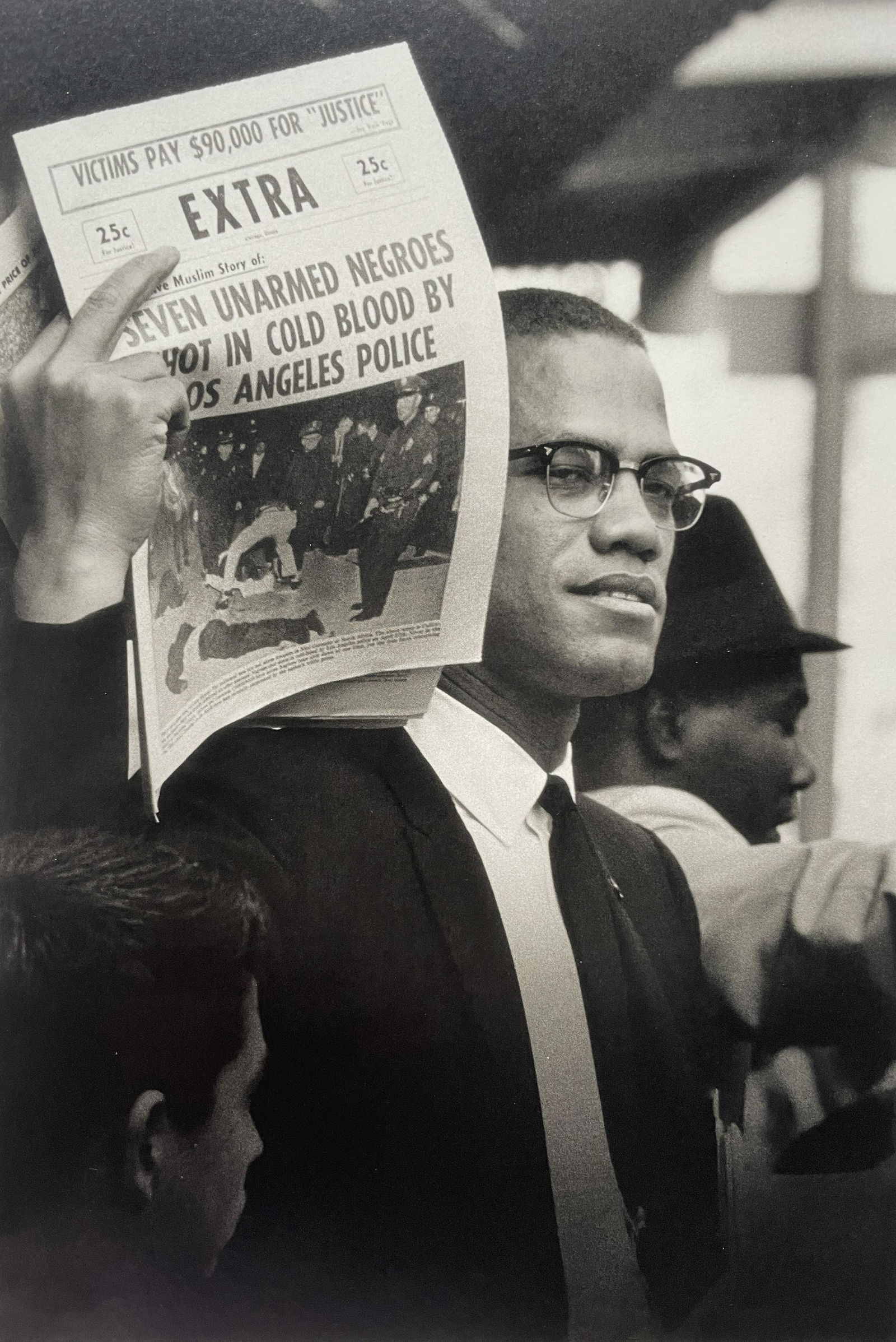Gordon Parks "Malcolm X, 1963" Print: Gordon Parks "Malcolm X, 1963" Print. Measures 8.75 x 6. Mounted to Archival Quality Paper. Verso is blank.