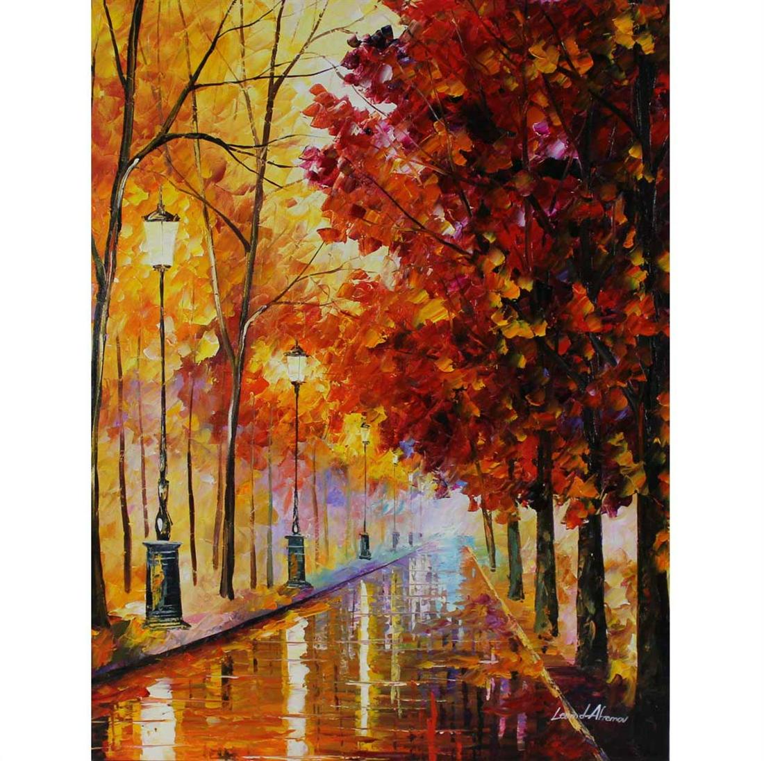 Leonid Afremov - SWEET FALL - Original Oil on Canvas (1 of 1)