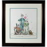 Bob Mackie - Untitled - Three Clowns and a Dog - Framed Original Graphite and watercolor