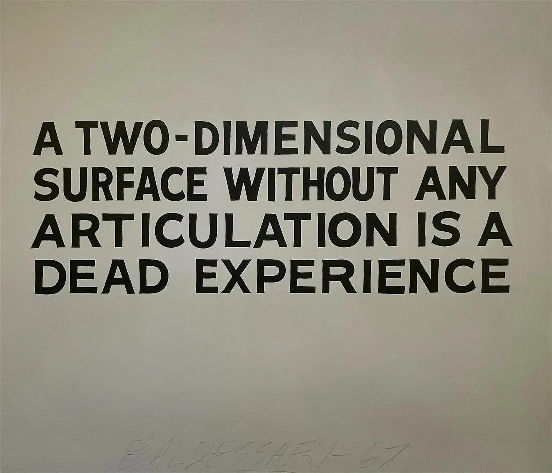 John Baldessari "A two-dimensional..." Offset Lithograph, Plate Signed (1 of 5)