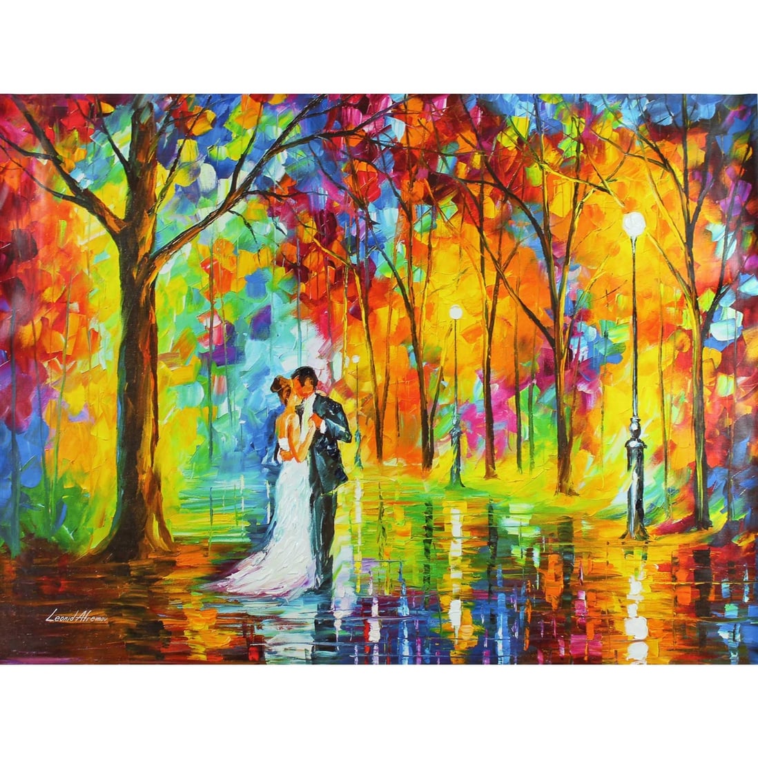 Leonid Afremov - Rainy Wedding - Limited Edition, Hand Embellished Giclee on Canvas (1 of 1)